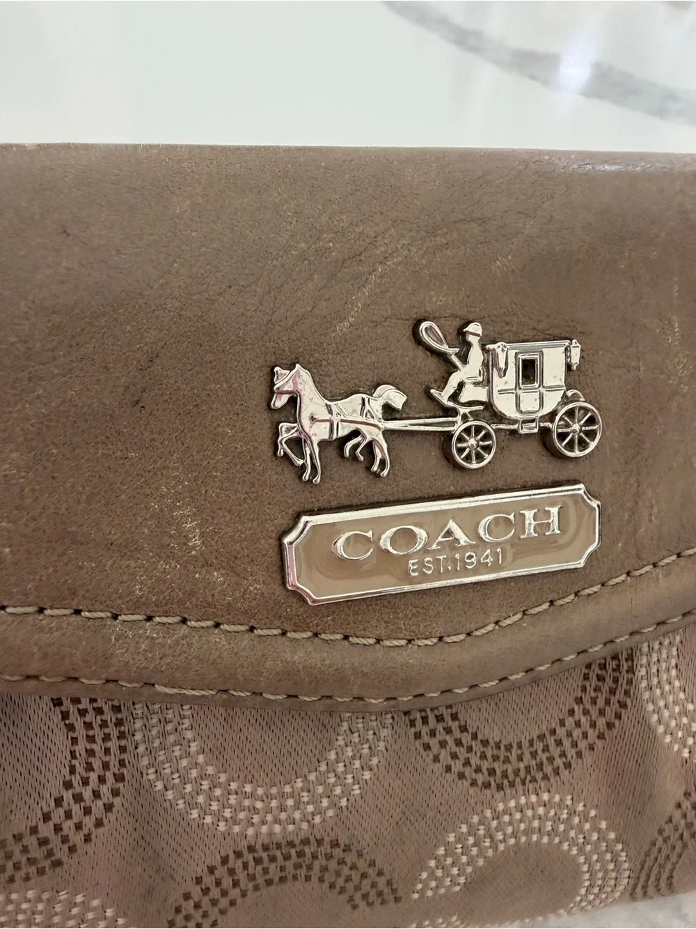 Coach Continental Wallet in Taupe Brown